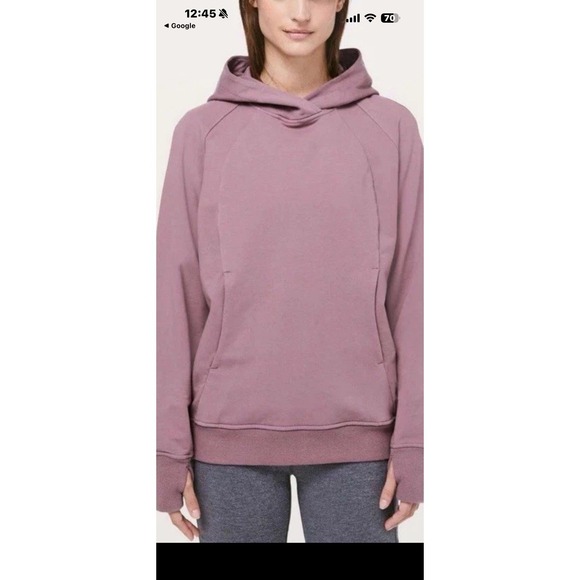 lululemon athletica Tops - Lululemon Scuba Pullover Hoodie Sweatshirt Figue Pink Mauve Relaxed Fit Size 4